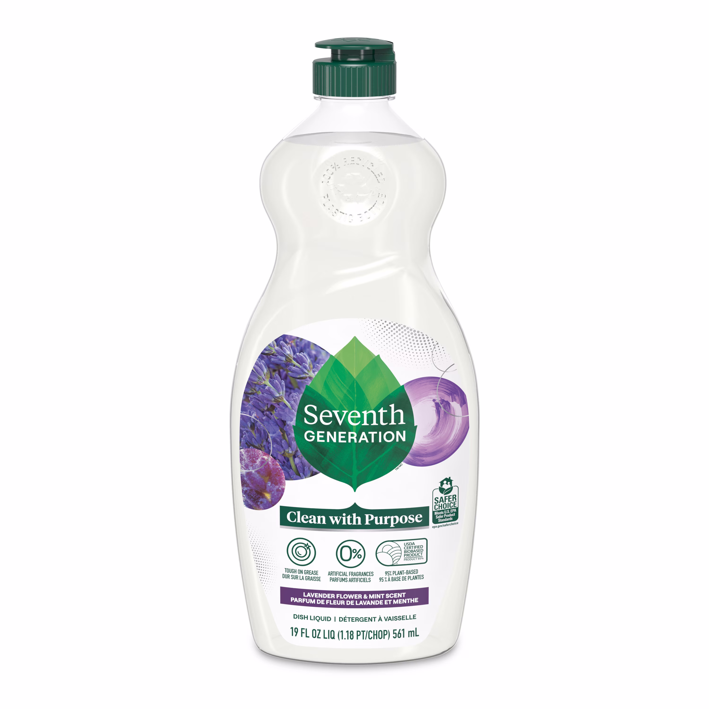 Seventh Generation Liquid Dish Soap, Dishwashing Liquid, Lavender Flower & Mint, 19 fl oz - Thumbnail 8