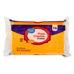 Great Value Block Sharp Cheddar Cheese, 16 oz - Thumbnail 1