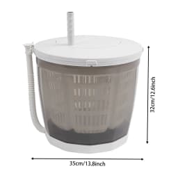 2 in 1 Portable Manual Washing Machine, Non-Electric Washing Machine, Clothes Spin Dryer, for Clothes, Underwear Small Items, Dorm, Camping (Grey) - Thumbnail 3