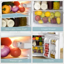 Kitchen Refrigerators Double Door Mini Fridge with Freezer, 3.2 Cu.Ft Compact Refrigerator with Adjustable Shelf, Adjustable Thermostat - Thumbnail 7