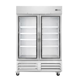 54 in. Commercial Two Glass Door Convertible Reach-In Refrigerator/Freezer with 49 Cu. Ft. Capacity in Stainless Steel, ETL Listed (KM-RIC-2DGD) - Thumbnail 1