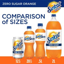 Sunkist Zero Sugar Orange Soda Pop, 12 fl oz, 12 Pack Cans - Thumbnail 3