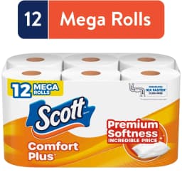 Scott ComfortPlus Toilet Paper, 12 Mega Rolls - Thumbnail 1