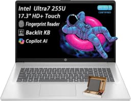 HP 17 Touchscreen AI Laptop, Intel 12-Core Ultra7 255U, 17.3" HD+ Anti-Glare, Fingerprint, 64GB DDR5 RAM, 1TB SSD - Thumbnail 1