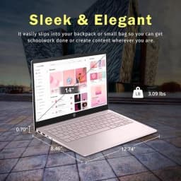 HP Newest 14" Laptop, Slim Light Laptop Computer for Students and Business, Intel 12th N150,1 Year Office 365, Webcam - Thumbnail 2
