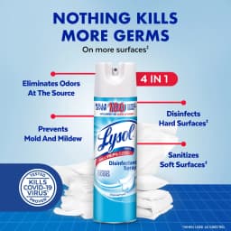 Lysol Disinfectant Spray, Sanitizing and Antibacterial Spray, Deodorizer, Crisp Linen, 19 oz - Thumbnail 2