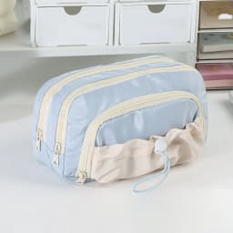 HonestMatter Big Capacity Pencil Case, Drawstring Stationery Pouch, Handheld Pen Bag, 5 Compartments, Dustproof Canvas Material, Pink - Thumbnail 9