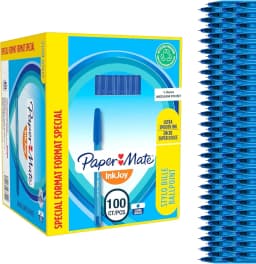 Paper Mate InkJoy 100ST Ballpoint Pens | Medium Point (1.0 mm) | Blue | 100 Count - Thumbnail 1