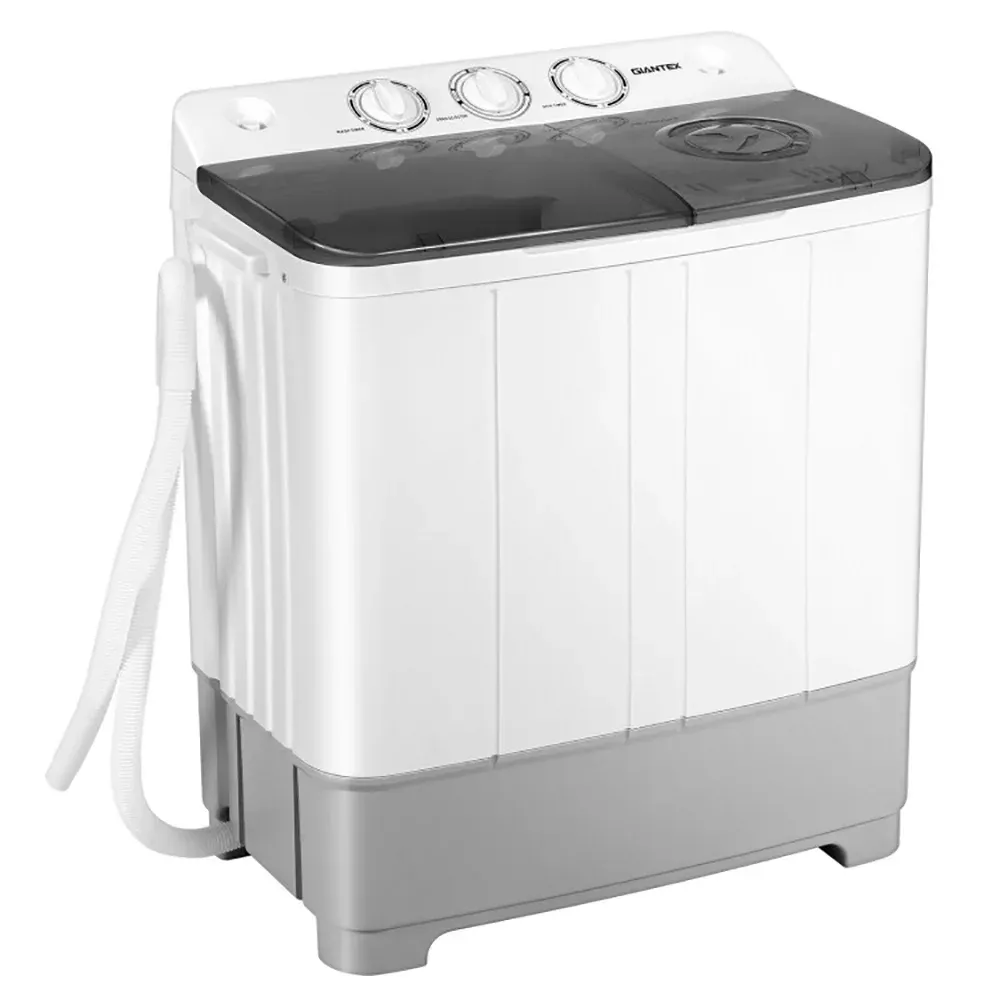 GVN Space Saving Full-Automatic Washer,Washing Machine,2-in-1 Portable 22lbs Capacity Washing Machine with Timer Control-Gray