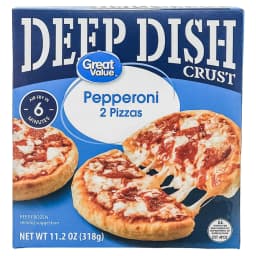Great Value Deep Dish Pepperoni Pizza, with a Zesty Red Tomato Sauce, 2 Count, 11.2 oz (Frozen) - Thumbnail 1