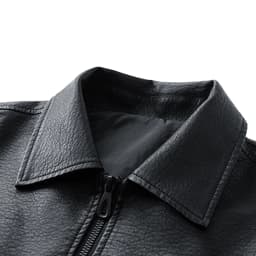 RYDCOT Mens Matte Leather PU Jacket Classic Vintage Style Leather Jackets for Men Long Sleeved Lapel Top Black - Thumbnail 5