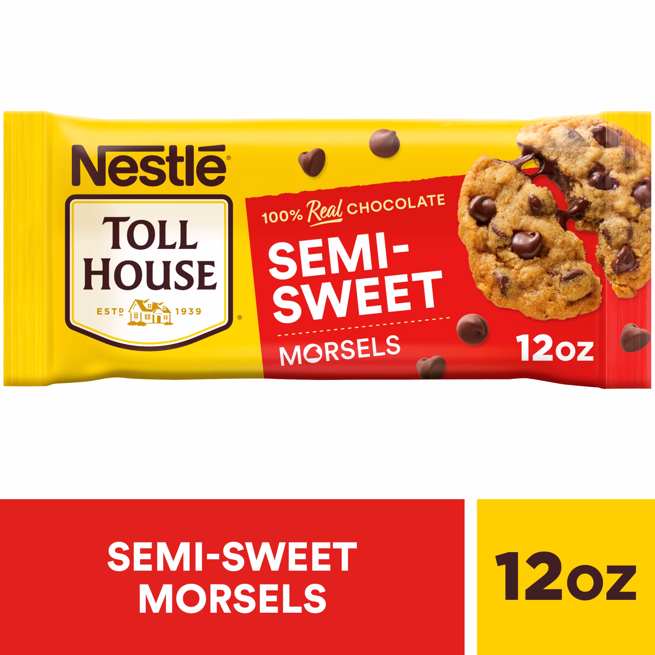 Nestle Toll House Semi Sweet Chocolate Baking Chips, 12 oz Bag - Thumbnail 1