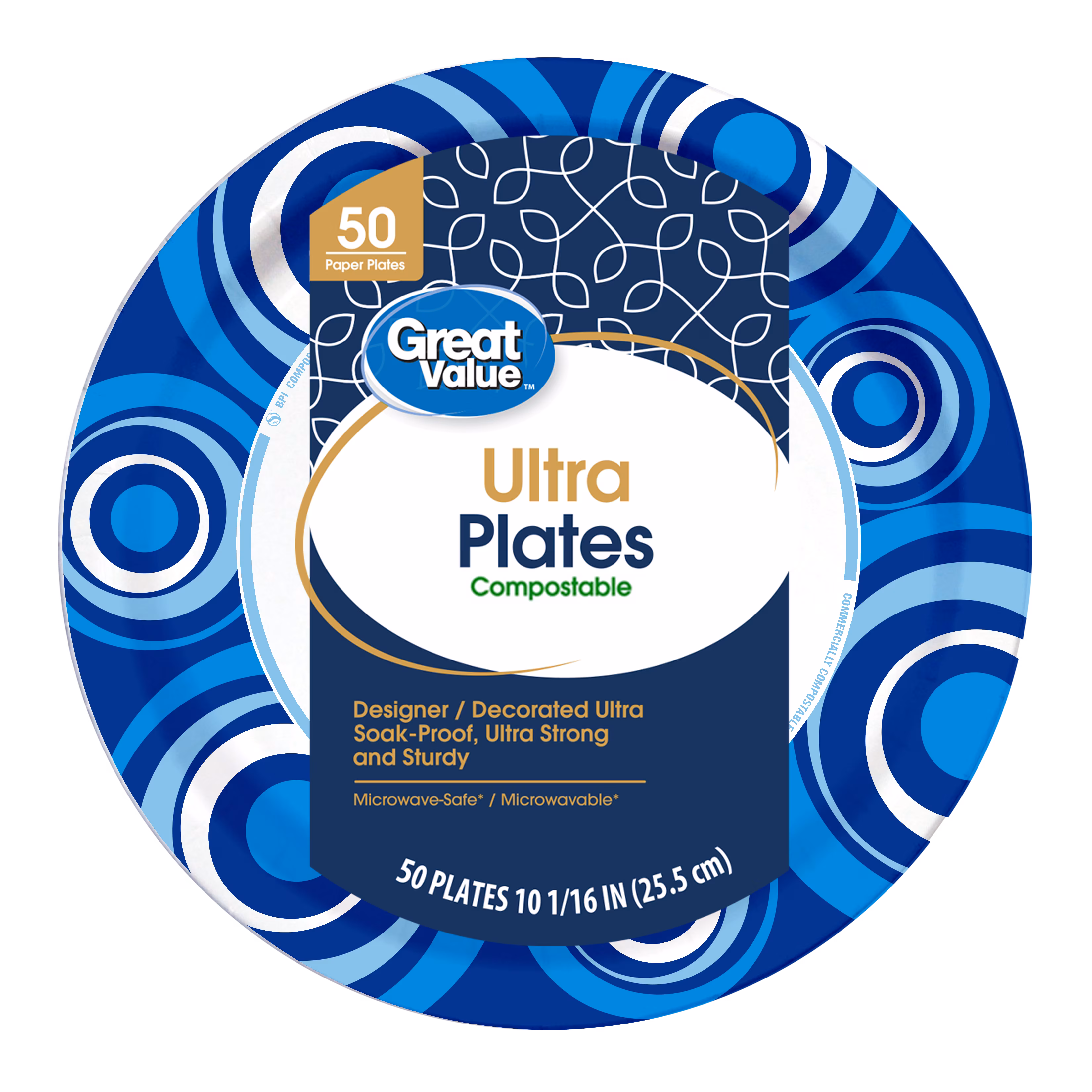 Great Value Ultra Paper Plates, 10 in, 50 Count - Thumbnail 8