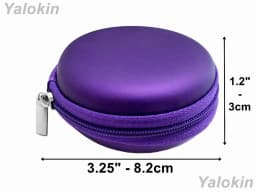 RHEA- Purple Protective Eva Leather Hard Travel Carrying Case For Earphones Bluetooths - Thumbnail 2