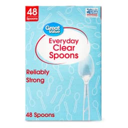 Great Value Plastic Everyday Clear Spoons, 48 Count - Thumbnail 2