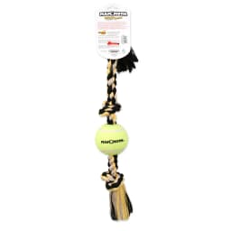 Mammoth Flossy Chews Cottonblend 3 Knot Tug with 4" Tennis Ball Rope Dog Toy, Large, 24", Assorted Colors - Thumbnail 4