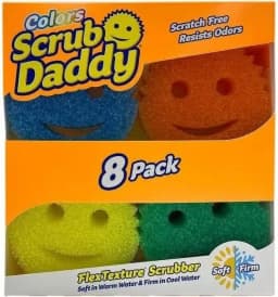 Scrub Daddy Colors 8 Pack Assorted Colors Scratch-Free Multipurpose Sponge BPA Free & Made with Polymer Foam - Stain & Odor Resistant Kitchen Dish - Thumbnail 1