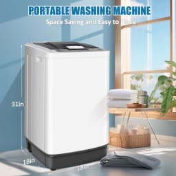 Adnoom Portable Washing Machine, 15.6lbs Dryer & Washer Combo, 10 Programs 8 Water Level Fully Automatic Washing Machine for Dorm, Apartments, Home - Thumbnail 6