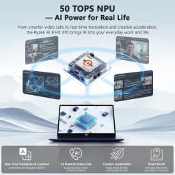 17.3" FHD 144Hz AI Laptop 32GB RAM 2TB SSD AMD Ryzen AI 370 (50 TOPS NPU) with Radeon 890M GPU-USB 4.0 eGPU - Thumbnail 3