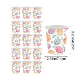 DAMAI 16 Pcs Easter Day Paper Cup - Colorful Eggs Pattern Disposable Dinnerware for Spring Celebrations Picnic Favors(Paper Cup ) - Thumbnail 3