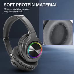 Led Bluetooth Headphones Over Ear, Foldable Wireless Headphones With 3 Eq Modes - Thumbnail 4