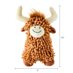 Vibrant Life Brown Highland Cow Plush Dog Toy with Squeaker, Chew Level 1 - Thumbnail 6
