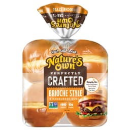 Nature's Own Perfectly Crafted Brioche Style Hamburger Buns, Non-GMO Hamburger Buns, 8 Count - Thumbnail 1