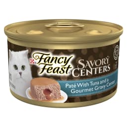 Purina Fancy Feast Savory Centers Pate Adult Wet Cat Food with Tuna and a Gravy Center, 3 oz Can - Thumbnail 1