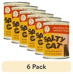 (6 pack) Salty Cat Chicken Dinner Mince in Gravy Wet Cat Food, 13 oz. Can - Thumbnail 1