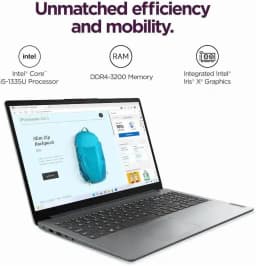 Lenovo Ideapad 1i 15.6" Full HD Laptop, Intel Core i5-1335U (Beats i7-1255U) 13th Gen, 16GB RAM, 1TB SSD - Thumbnail 3