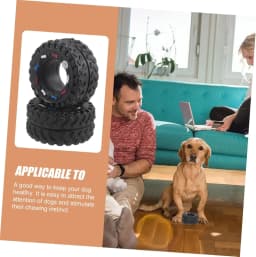 Indestructible Tire Dog Toys for Aggressive Chewers, Heavy Duty Durable Rubber Chew Toy for Large Breed Dogs, Long Lasting Teething Training Toy - Thumbnail 3
