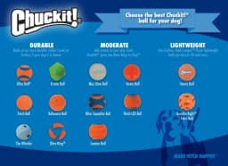 Chuckit! Fetch Medley Dog Ball Rubber Toy for Dogs, Medium 2.5", for Breeds 20 to 60 lb, Pack - Thumbnail 3