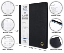 Work From Home Monthly/Weekly Planner, October 2021-December 2022, 8.25x10.25 Black - Thumbnail 2