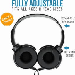 RHEA- New Barks Classroom Headphones W/ Mic – Sapphire, K-12 School Use, On-Ear Black - Thumbnail 5