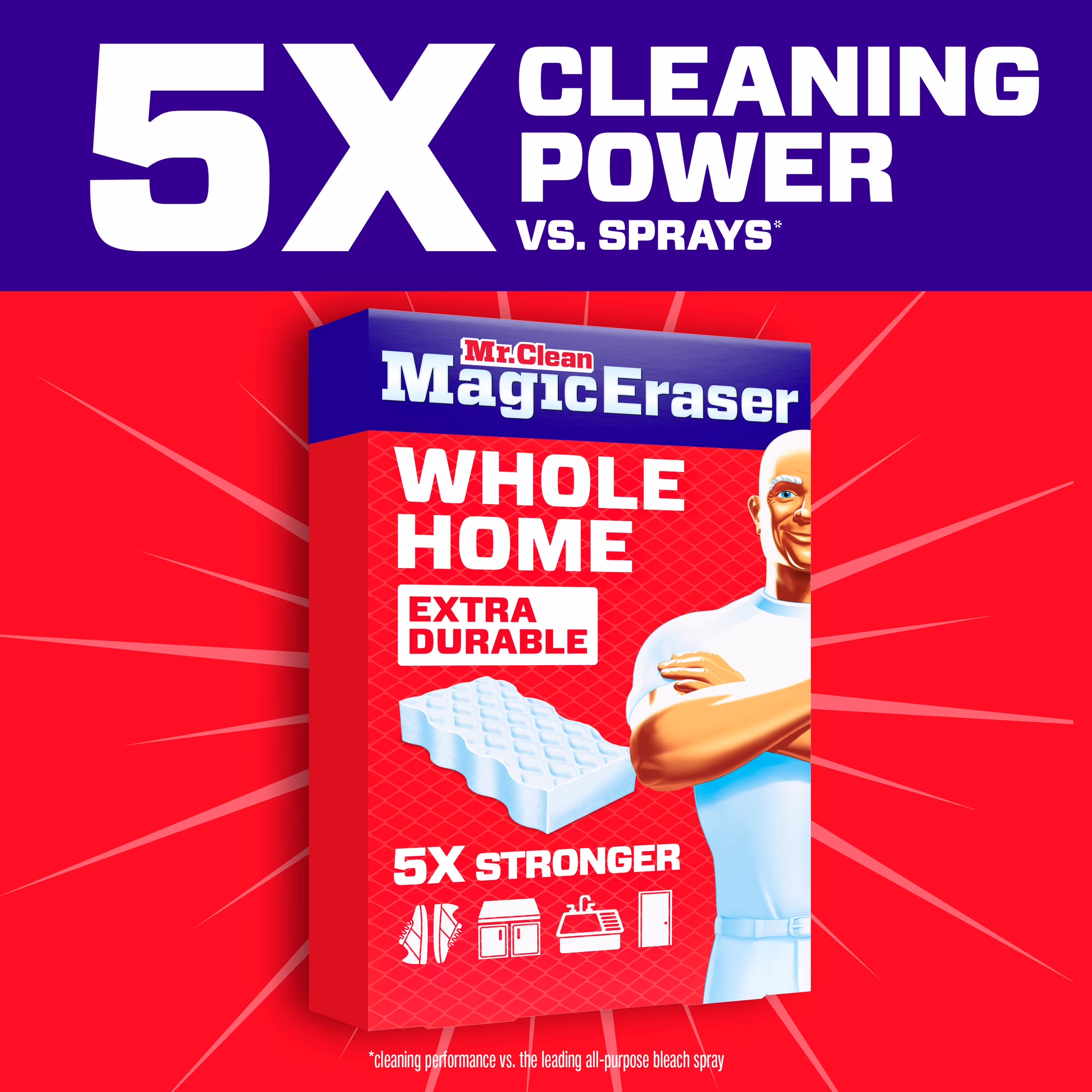 Mr. Clean Magic Eraser Sponge, Cleaner, Whole Home Extra Durable, 5ct - Thumbnail 2