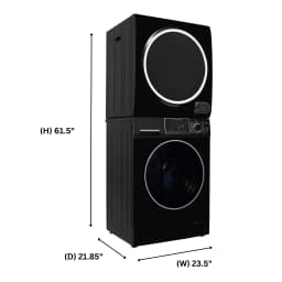 Equator 110V 1.6 cf Washer w/ Pet Cycle & 110V 3.5cf Vented Digital Sensor Dryer in Black - Thumbnail 6