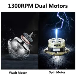 Washing Machine, 14.3 lbs Twin Tub Washer Machine and Dryer Gray - Thumbnail 3