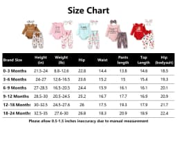 PatPat Baby Girl Clothes Floral Romper Long Sleeve Pants Headband Set Summer Winter Clothing for Newborn Infant Baby Girls Mint Mambo Mint Mambo Mint Mambo 0-3 Months - Thumbnail 2