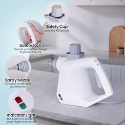 FVSA Handheld Steam Cleaner, 1000W Multi-Surface Cleaner with 9 Accessories, Compact Design, White - Thumbnail 6