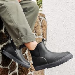 Lcamaw Men's Deck Boots, Waterproof Ankle Rain Boots with Anti-Slip Traction, Rubber Garden & Fishing Boots for Boating, Camping, Farming & Outdoor Work - Thumbnail 4