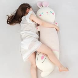 Sleeping Bunny Long Plush Pillow, Soft Rabbit Body Cushion Decorative Toy - Thumbnail 5