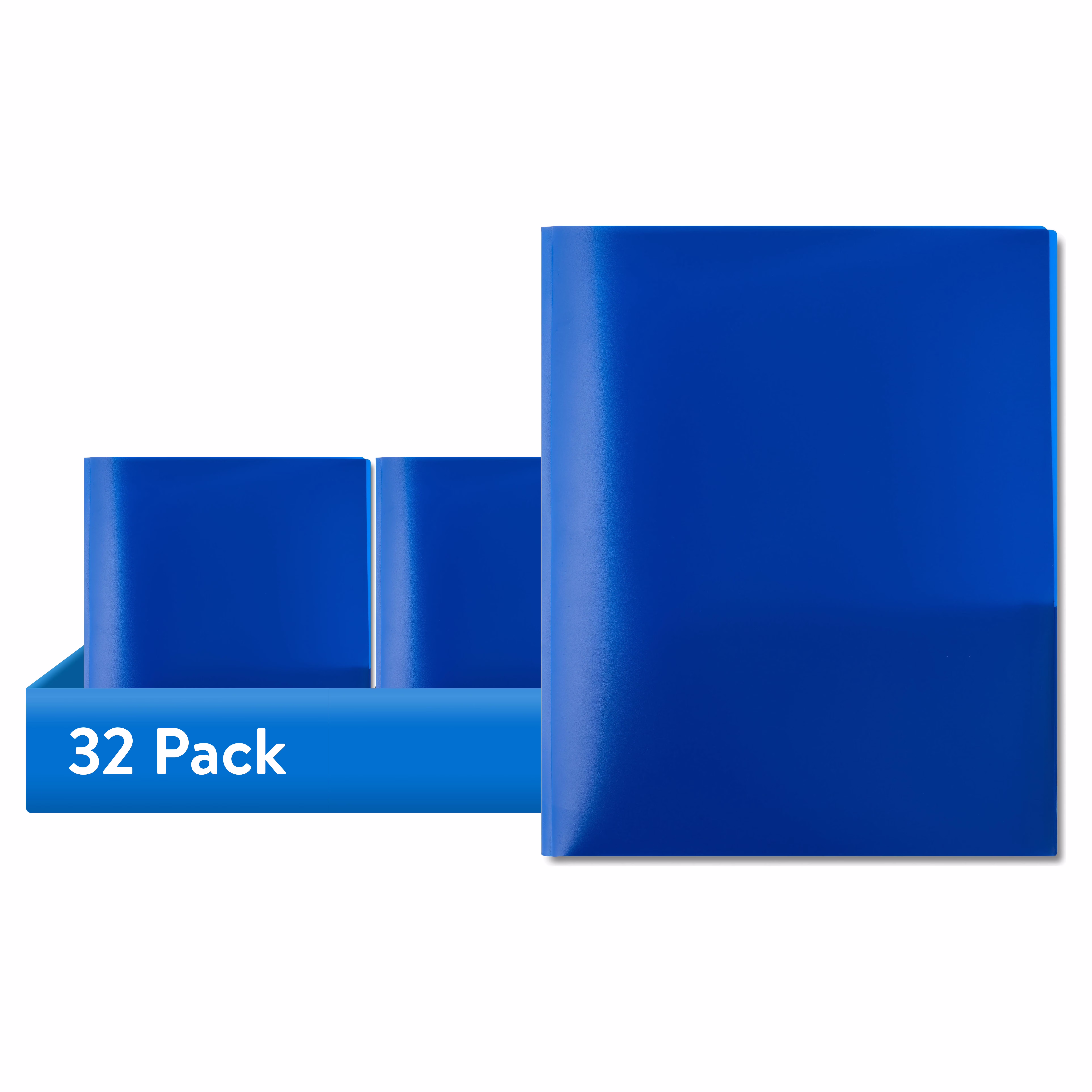 (32 pack) Pen+Gear Blue 3-Prong 2-Pocket Poly Folder - Thumbnail 1