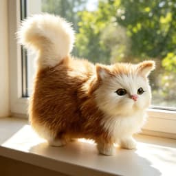 BESTSKY 2026 New Interactive Companion Robot Cat Pets,Handmade Weighted Stuffed Animals,Cat Plush Toy with Voice Response,Realistic Heartbeat - Thumbnail 6