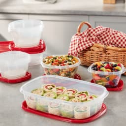 Rubbermaid TakeAlongs Food Storage Containers, 10 Piece Set, Red - Thumbnail 5