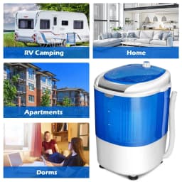 Costway 5.5lbs Portable Mini Compact Washing Machine Electric Laundry Spin Washer Dryer Blue - Thumbnail 4
