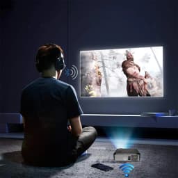 FLZEN F1A 1.2:1 Throw 1080p 1080P Full HD Home Theatre Video Projector, Black - Thumbnail 7