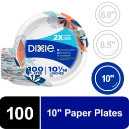 Dixie Disposable Paper Plates, 10", Multi-Color, 100 Count - Thumbnail 1