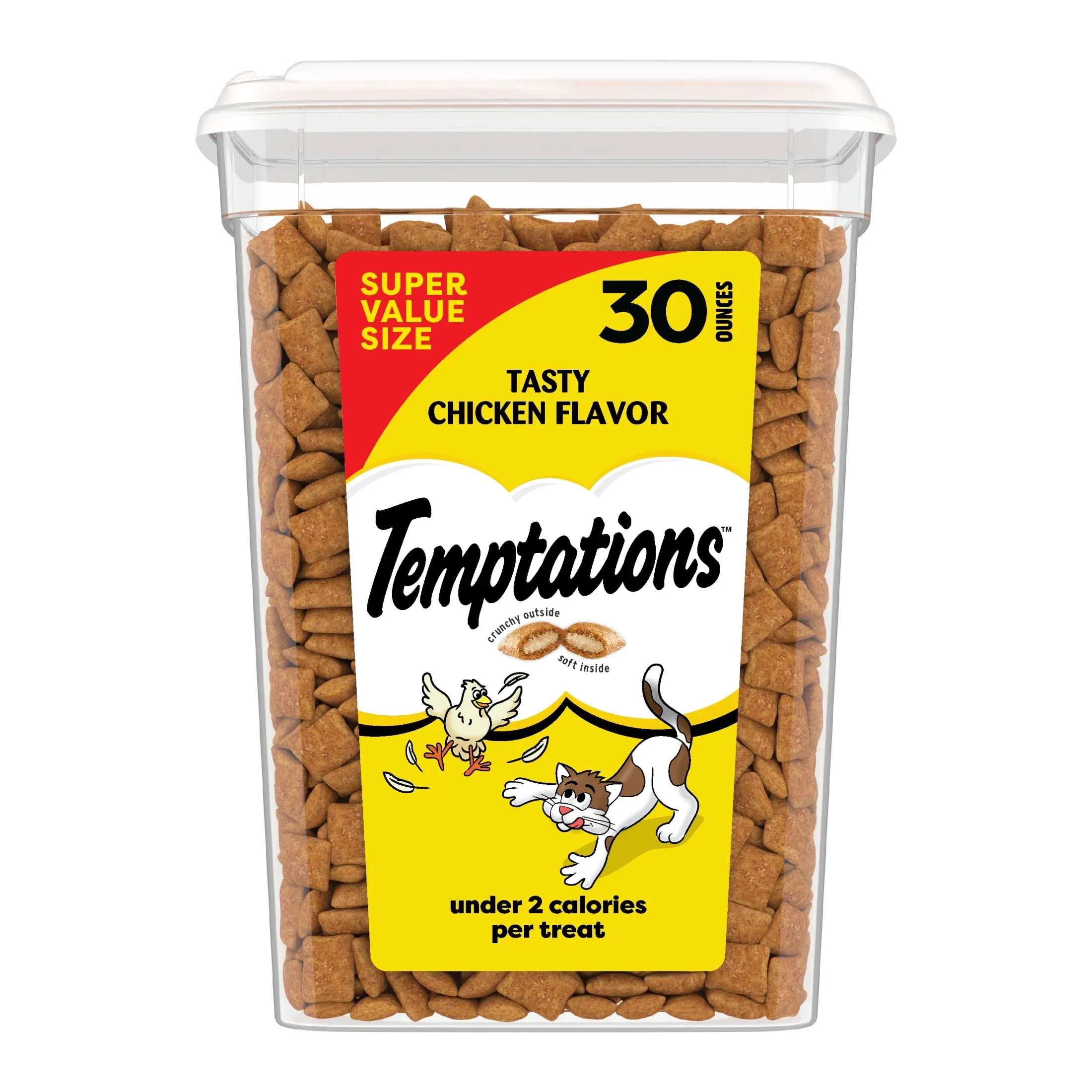Temptations Cat Treats Classic Crunchy and Soft Cat Treats, Tasty Chicken Flavor, 30 oz. Tub