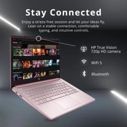 HP Stream 14" HD BrightView Laptop, Intel Celeron N4120, 4GB RAM, 64GB eMMC, Intel UHD Graphics, 720p Webcam - Thumbnail 5