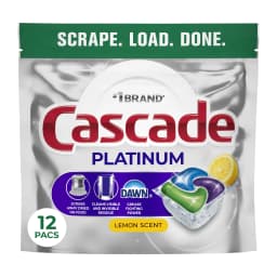 Cascade Platinum Dishwasher Pods, Dishwasher Detergent, Dish Detergent Soap, Lemon, 12 Count - Thumbnail 2